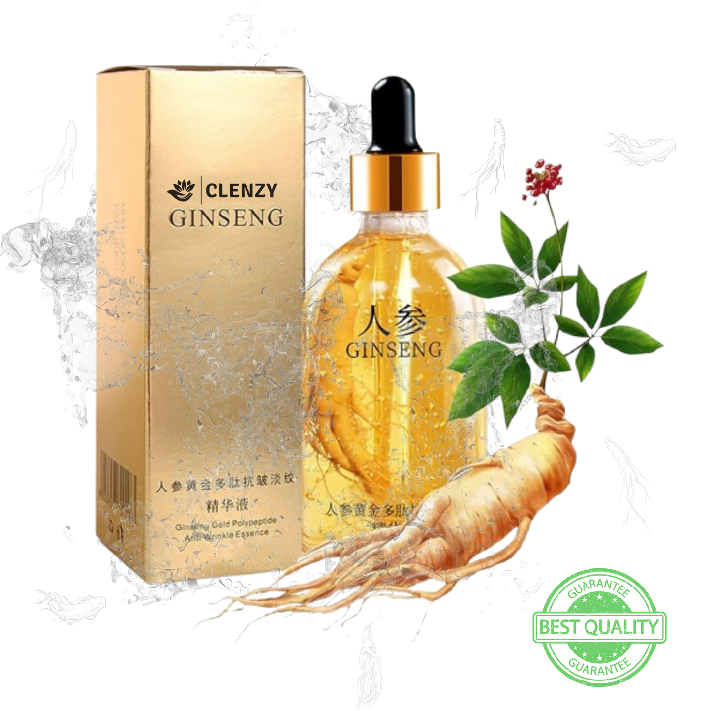 100 ml Ginseng-Polypeptid-Serum für Anti-Aging, Hautstraffung und Feuchtigkeitsversorgung